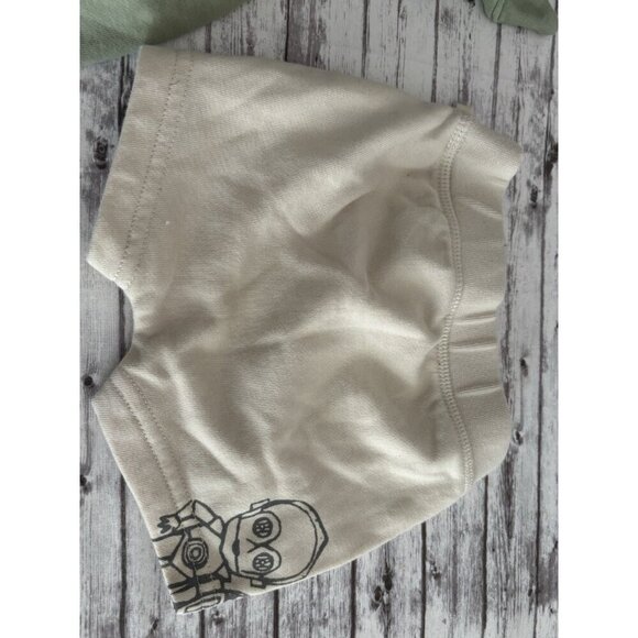 Yoda Star Wars Zipper Hoodie Baby Gap 3-6M Sweatshirt Top with Ears & Shorts Set - Picture 9 of 10